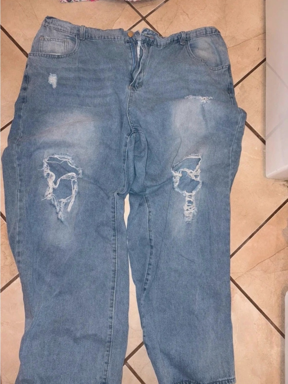 Light Blue Distressed Jeans